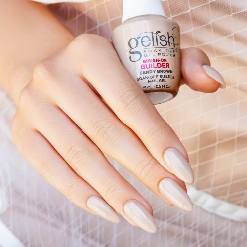 SANDY BROWN Gelish Brush-On Builder  | Il gel costruttore in boccetta per ricostruzione unghie
